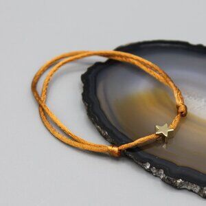 Jewelry star brown gold string bracelet adjustable fashion delicate brand new